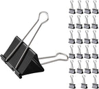3 Inch Extra Large Binder Clips (24 Pack), Black Jumbo Binder Clips, Heavy Duty Paper Clamps, Big Metal Paper Clips for Office, Home, School, Art Supplies