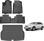 AIPOIL® Floor Mats & Cargo Liner Set for 2013-2015 Acura RDX All Weather Protection TPE Anti-Slip Automotive Full Set Custom Car Mats Accessories - Black