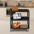 TUFFIOM 3 Tier Rolling Tool Cart, 330 Lbs Capacity, with Ergonomic Handle, Black