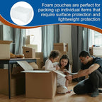 100 Pack Foam Pouches, Cushion Foam Pouch for Moving and Storing, 6"x 8" Foam Wrap Pouches Protect Fragile Items, Protect mug, Glasses, China, and Dishes, Packing supplies