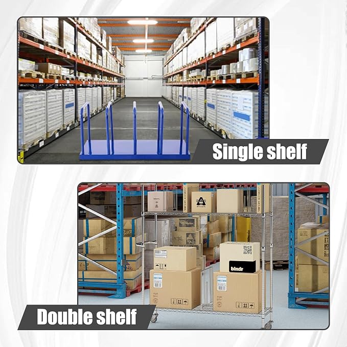 Commercial Wire Carton Cart, 60" x 18" x 69", 2-Tier Wire Carton Stand Unit, 400Lb Floor-Standing Storage Cart with Wheels & Handle, Box Rack for Home Supermarket Warehouse