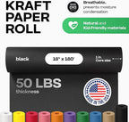 Black Paper Roll 18" x 2160" (180 feet) - USA-Made Black Kraft Paper 50lb Thickness - Ideal for Wrapping, Packing, Moving, Shipping, and Arts & Crafts - 100% Recycled Natural Material by IDL Packaging