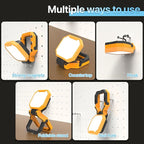HYPERLITE Rechargeable Work Light - 2pack 40W 4000Lumens - Hanging Hook Folding Portable Magnetic Work Light - Mechnic Light for Car Repairing Camping Working and Hurricane (Yellow)