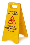 Alpine Caution Wet Floor Sign, 24 Inch High Visibility Yellow Slippery When Wet Sign - Bilingual Safety Warning Sign to Easily Avoid Slippery Accidents in Businesses & High Traffic Areas