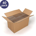 Shipping Boxes 8X4X3 Set of 40, White Corrugated Cardboard Box for Mailing Business Packaging