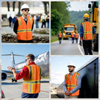 BeautyWill Custom Safety Vest Customized Logo Class 2 High Visibility Reflective Vest with Pockets Construction workwear
