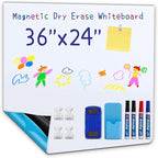 Whiteboard Adhesive Contact Paper, 36×24in Magnetic Whiteboard Roll, Dry Erase Board for Wall. Ideal for Schools, Offices, and Homes. Includes Markers and Dry-Erase Board.