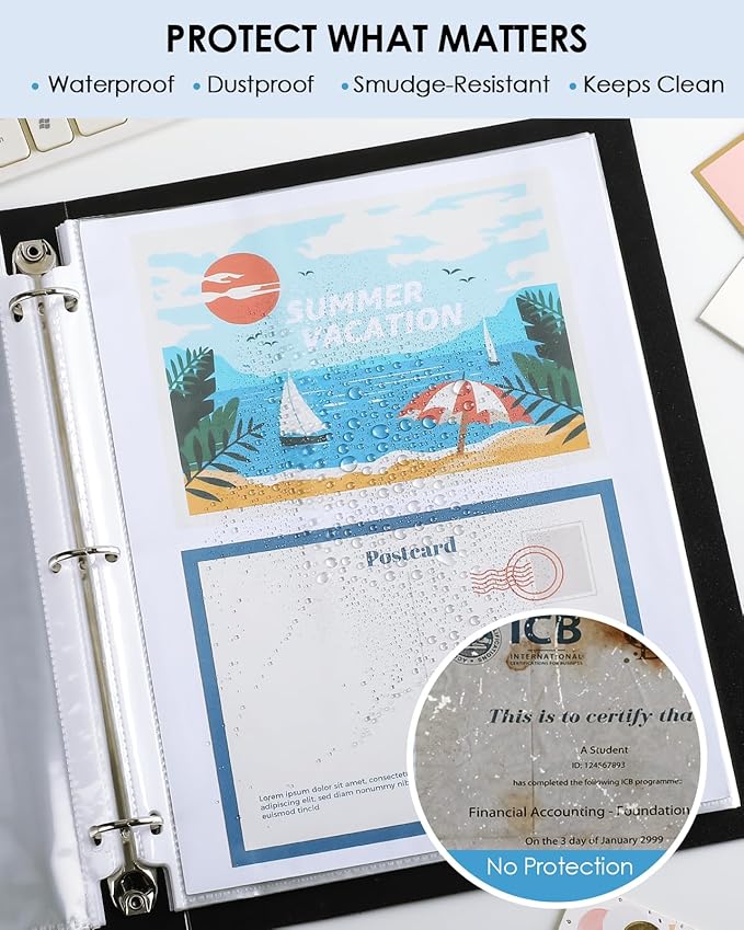 KTRIO 1200 Pack Sheet Protectors 8.5 x 11 inch, Clear Page Protector for 3 Ring Binder, Plastic Sleeves for Binders, Top Loading Paper Sheets Document Sleeve Letter Size, Office & Home