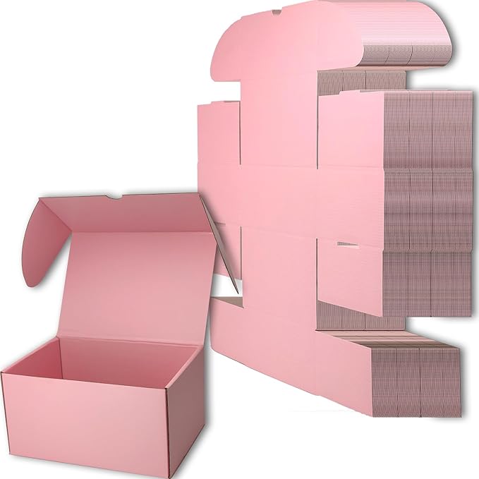 11x6x6 inches Small Shipping Boxes Set of 20 - Pink Mailer Corrugated Cardboard Boxes for Shipping Packaging Mailing Products