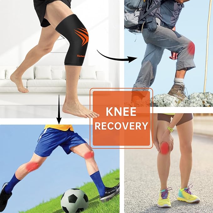 Extended Knees Ice Pack for Injuries Freeze Compression Sleeve Reusable Soft Gel Ice Wrap for Leg Swelling, Knee Replacement Surgery, Cold Compress Therapy for Arthritis, Meniscus Tear and ACL