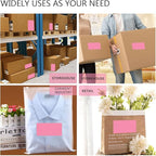 PARLAIM 3 X 5 Inch Rectangle Adhesive Color Coding Stickers,Square Inventory Stickers -250 Per Dispenser Box Pink
