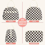 FlowFly Lunch Bag for Women Insulated Lunch Box Corduroy Lunch Tote Cooler for Travel Work Picnic,Corduroy Plaid Coffee