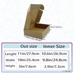 11x10x3 Inches Shipping Boxes Set of 25，Brown Cardboard Boxes Recyclable Corrugated Mailers for Small Business, E-commerce, Gift Packaging Storage Boxes Products Box Self-Locking Folding Boxes