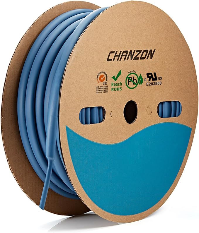 Chanzon 3:1 Ratio - 80ft Roll - Heat Shrink Tubing 5/16" (7.9mm) - Marine Grade Waterproof Adhesive Lined - (25M Total Length) Blue Polyolefin Sleeving Wrap Shrinking 3 to 1 Ratio 1pcs