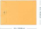 EnDoc Clasp Envelopes - 15 Pack Brown Kraft Catalog Envelopes 6x9 Inch with Clasp Closure & Gummed Seal - 28lb Heavyweight Paper Letter Envelopes for Home, Office, Mailing, Business, Legal or School