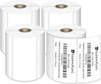 4"X2" Direct Thermal Barcode Labels, Shipping Labels, 750 Tags of Roll, Compatible with Zebra Printers (4 Roll-3000 Tags)
