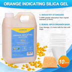 Desiccant Beads – 6.5 LBS Silica Beads with Orange Indicating Silica Gel, Premium Silica Gel Beads 3-5mm Industry Standard, Rechargeable Desiccant Used for 3D Filament, Electronic Tool, Safe