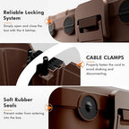 RESTMO 5-Piece Outdoor Waterproof Electrical Box Set – 12.5" x 8.5" x 5" Large & 7.1" x 2.3" x 2.3" Small, Weatherproof Boxes for Power Strip, Outlet, Plug, Socket, Timer, Holiday Light, Brown