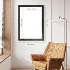 4 THOUGHT Dry Erase Board, 24 x 36 in Magnetic Whiteboard Black Vintage Wood Frame Wall-Mounted White Board Decorative Notice Board for School, Office, Home, Kitchen with 8 Magnets 4 Markers 1 Eraser