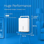 hOmeLabs Dehumidifier - Advanced Humidity & Moisture Control, Quiet, Efficient, Auto Shut-off, Ideal for Home, Basement, Office - 1,800 Sq Ft Wi-Fi (8 Pint MAX 24 Pint at 95°F, 90% RH)