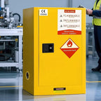Flammable Storage Cabinet 34"x34"x65", 90 Gallon Chemical Safety Cabinet with Adjustable Shelf, Thickened Galvanized Steel Fireproof Cabinet for Flammable Liquids, Free Returns(35"x26"x21")
