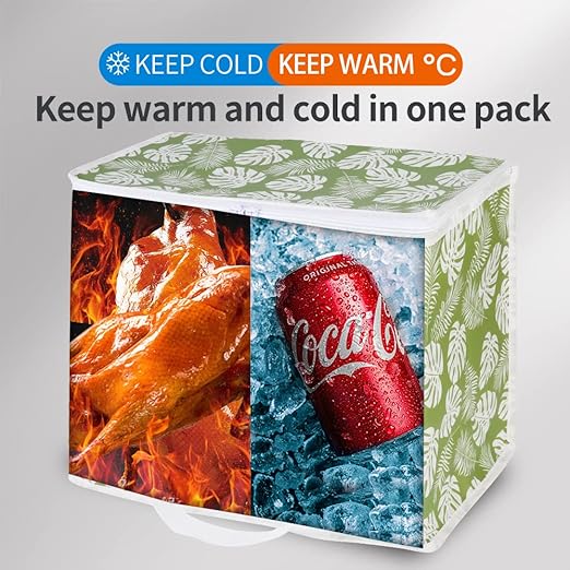 Bodaon 4-Pack Cooler Insulated Food Delivery Bag, X-Large Bags for Grocery/Catering/Shopping, Rideshare Delivery Bag, Thermal Hot Pizza, Large Cold and Frozen, XL Tote, Leaf