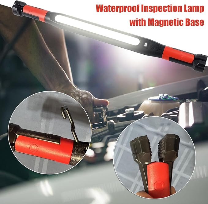 2026 New Magnetic Work Light, Rechargeable LED Mechanic Light, Under Hood Work Light Accessory Bar, Portable Cordless Trouble Light for Workshop Car Repairing Garage