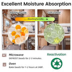 8Pcs 200g Desiccant Dehumidifier Bags, Rechargeable Indicating Silica Gel Beads, Gun Safe Dehumidifier, Desiccant Moisture Absorbers with Visible Window for Storage
