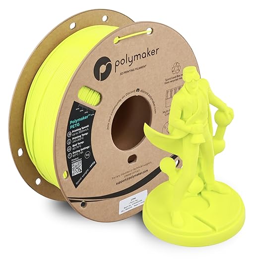 Polymaker PETG Lime 3D Printer Filament 1.75mm 1kg, High Speed PETG up to 300mm/s, High Strength New Formula, Excellent Layer Adhesion, Warp Free, Compatible with Most 3D Printers