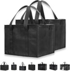 NZ home Insulated Cooler Bag and Food Warmer (Medium, 2 pack) for Food Delivery & Grocery Shopping with Zippered Top, Black