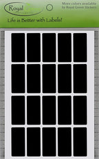 Royal Green Rectangle Shape Sticker 1.57 inch x 0.75 inch Black Stickers Rectangular Labels (40mm x 19mm) - 300 Pack