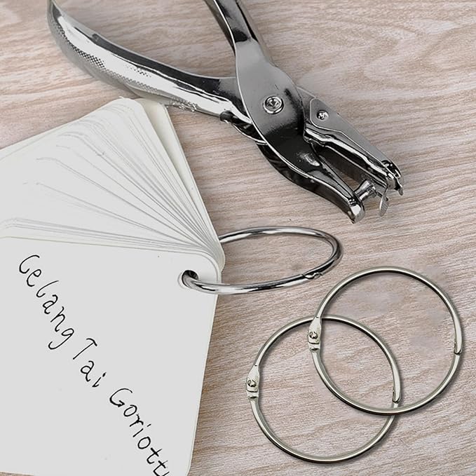 OWLKELA 2 Inch 15 Pack Loose Leaf Binder Rings, Keychain Key Ring with Metal Nickel Plated for Index Cards, Ideal for School, Home, or Office