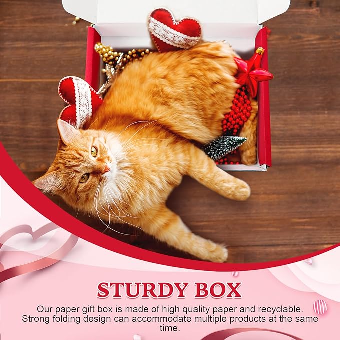 Spakon 50 Packs Shipping Boxes Cardboard Corrugated Mailer Packaging Boxes for Small Business Cute Small Box Cardboard Carton Box Mailers for Packaging Product(Red,9 x 6 x 2.36 Inches)