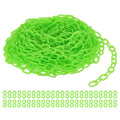 PATIKIL Plastic Chain Links, 100 Foot Safety Barrier Chain Green for Crowd Control, Queue Line, Parking, Fence, Gate, Concert, Construction Site and Decoration