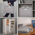 Fireproof File Organizer,Fireproof Document Box with Lock,Large 13 Pocket Expanding File Folder,Hard-Shell Portable Safe Storage for Letter/Legal Document,Laptop,Valuables-Light Gray