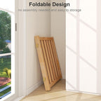 Freestanding Pet Gate, Solid Wood Folding Safety Fence Wooden Dog Gate with 2PCS Support Feet Ideal for Stairs, Doorways, Halls, Kitchens, Indoors Gates, 3 Panels 25", Natural Oak