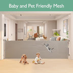 Momcozy Baby Gate 41'' Tall 118'' Wide 【Extra Wide】 for Large Opening Retractable Baby Gates for Child and Large Pets Safety Dog Gate for Stairs, Doorways, Hallways, Indoor, Outdoor