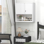 GREATMEET 31" H Metal Cabinets with Doors and Shelves, Lockable Storage Cabinet, Wall Cabinet Storage for Kitchen, Dining Room,White
