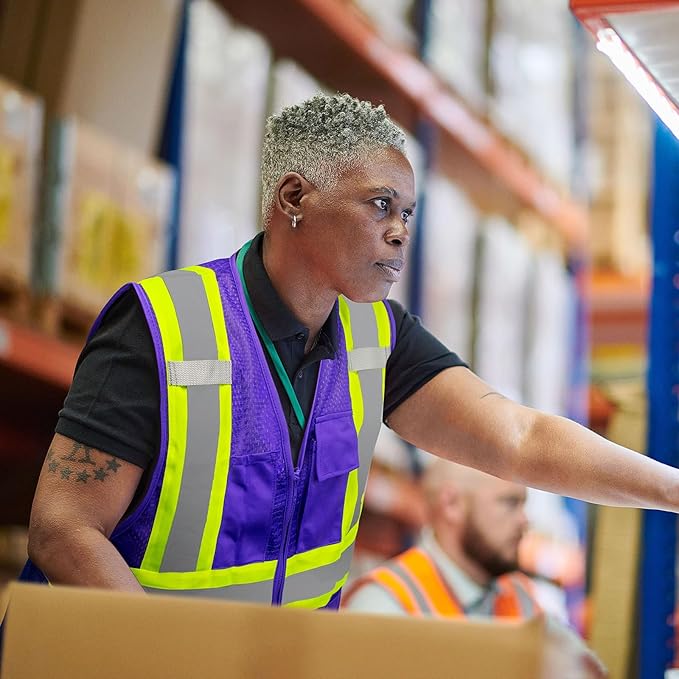 KAYGO Safety Vest with Pockets - High Visibility Reflective Vest ANSI Class 2 Construction Vest