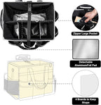 Large Rolling Cleaning Caddy Bag, Cleaning Caddy with Wheels with Detachable Trolley for Housekeepers, Water Resistant Cleaner Supplies Organizer with Wheels for Kitchen, Car, Picnic (Black-Grey)