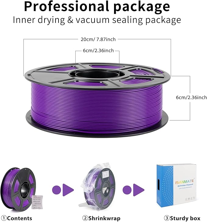 iSANMATE ASA Filament 1.75mm Purple 1KG, UV & Weather Resistant 3D Printer Filament Perfect for Outdoor Functional Parts, Dimensional Accuracy +/- 0.02mm, 1kg Spool (2.2lbs)