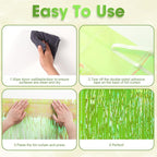 3 Pack 3.3x8.2 Feet Neon Green Foil Fringe Backdrop Curtains, Tinsel Streamers Birthday Party Decorations, Fringe Backdrop for Graduation, Baby Shower, Gender Reveal, Disco Party