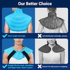 Comfytemp Large Ice Pack for Neck Shoulders Upper Back Pain Relief with Straps, HSA Eligible FSA Wearable Reusable Gel Ice Wrap with Cold Compression Therapy Recovery for Upper Back, Cervical (L)