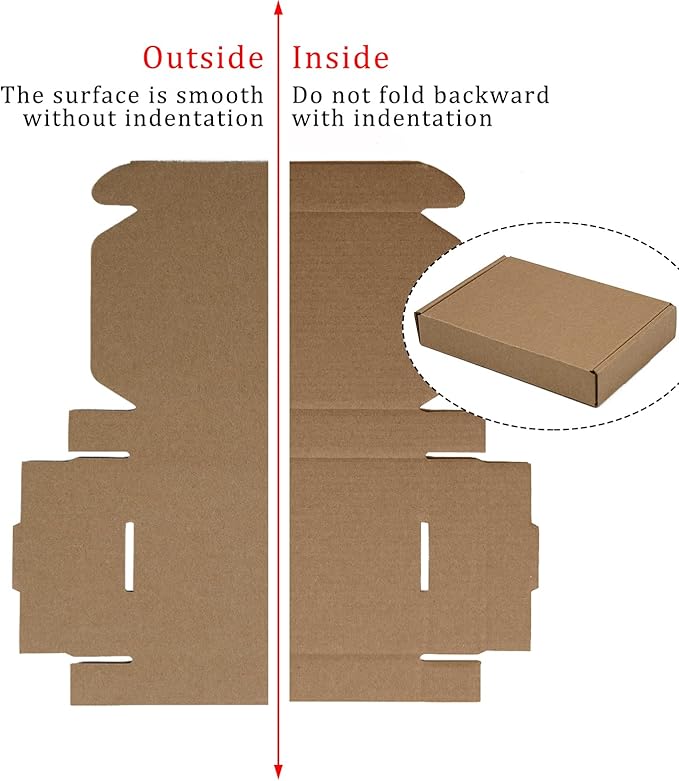 50 Pack 6x4x1 Inches Small Shipping Boxes, Brown Corrugated Cardboard Boxes, Moving Mailing Packing Box
