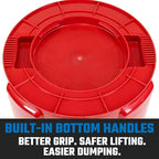 Magnum 32 Gallon Trash Can, High-Vis Red, Construction Grade, Heavy Duty Plastic, Jobsite Ready for Handling and Holding Garbage CMTC-C000-32R04 (4 Pack)