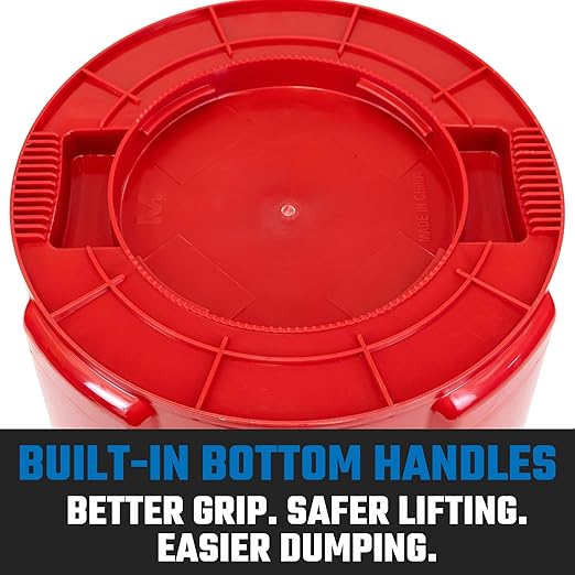 Magnum 32 Gallon Trash Can, High-Vis Red, Construction Grade, Heavy Duty Plastic, Jobsite Ready for Handling and Holding Garbage CMTC-C000-32R02 (2 Pack)