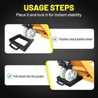 ROBLOCK 2 Pack Rubber Pallet Jack Chock Heavy Duty Wheel Chock, Pallet Jack Stopper for Truck 14.2" Length x 11.2" Width x 2" Height (Black)