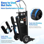 Electric Stair Climbing Dolly, 1250W Powered Stair Climber Hand Truck, 900Lbs Capacity Folding Stairclimber Cart with Telescopic Handle, All-Terrain Moving Equipment for Homel (Track & Wheel)