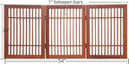 Pet Dog Gate Strong and Durable Freestanding Folding Acacia Hardwood Portable Wooden Fence Indoors or Outdoors by Urnporium (Brown Pet Gate, 3 Panel 24" Tall)