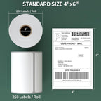 [5000Labels] 4"x6" Shipping Label 20 Rolls, 4-x-6-inch Thermal Label Paper, Compatible with Zebra 2844 Brother Rollo Direct Thermal Printer